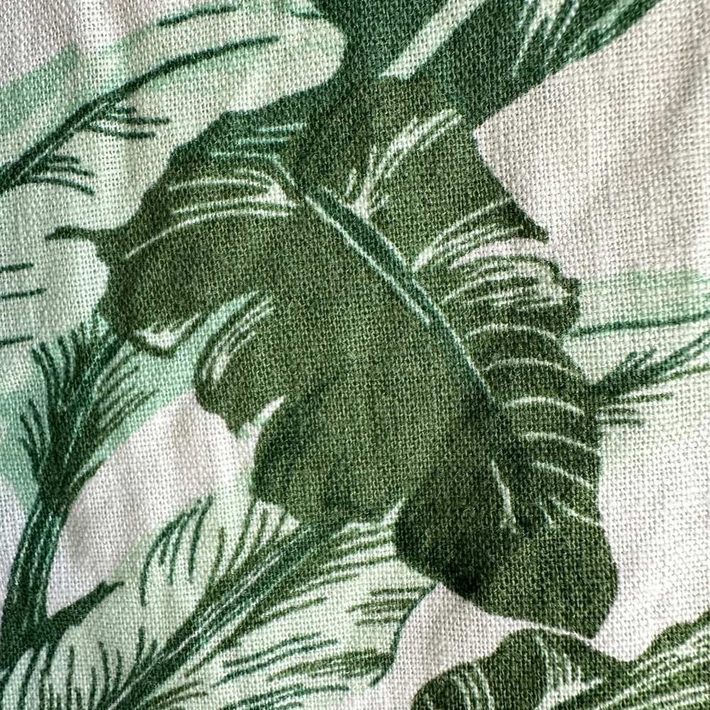 Old Navy Chino Shorts Palm Print Linen Blend Casual‎ Green/White Size 12 NWOT - Picture 4 of 11